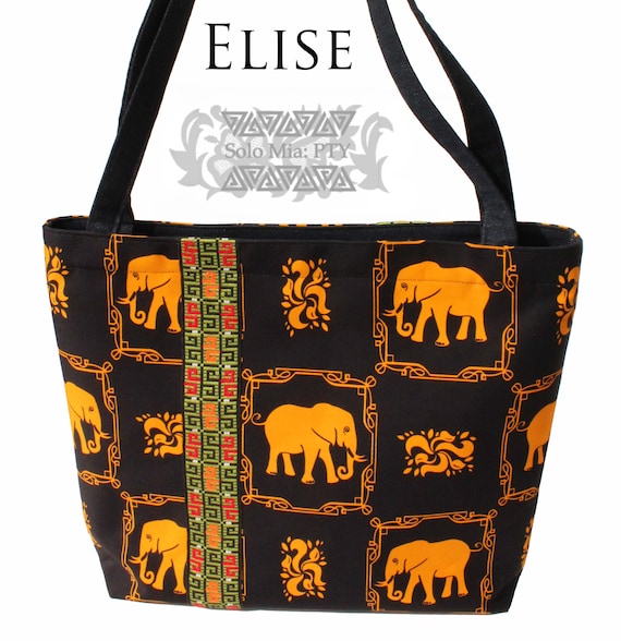ELISE - Zippered Tote Made from Saburete Fabric of the Guna Tribe of Panama