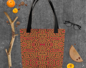 Abstract Mola Print Tote Bag