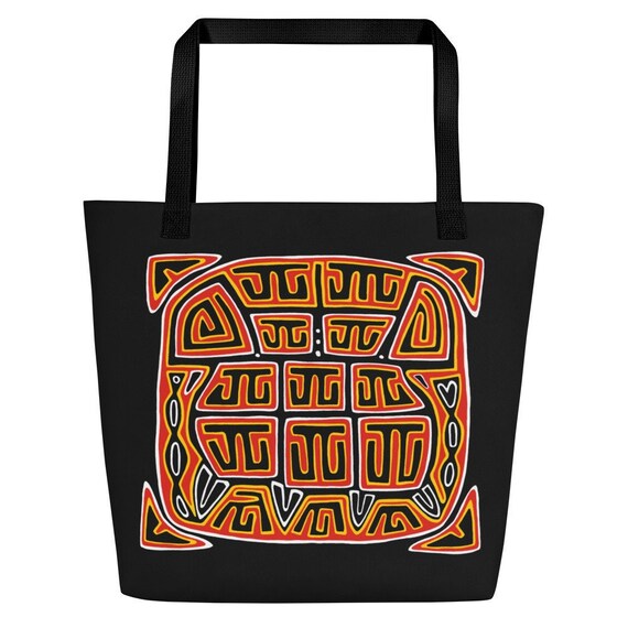 Panama Mola Print Large Tote Bag