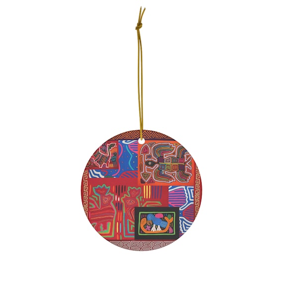 Panama Mola Collage Christmas Ornament