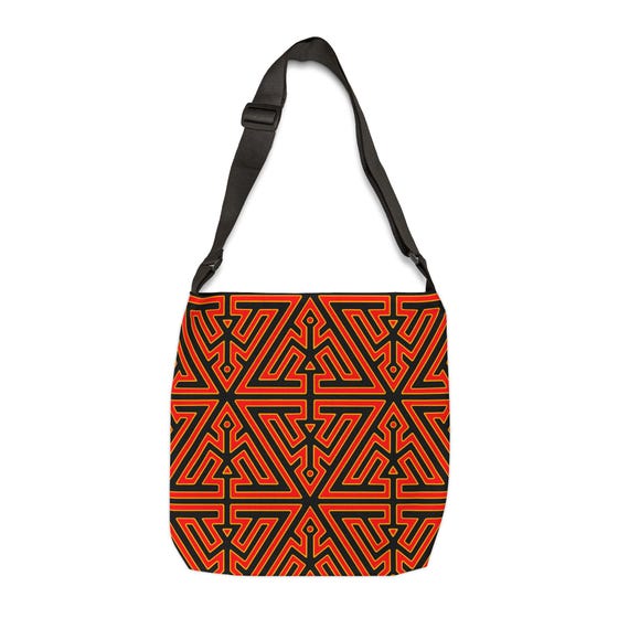 Geometric Mola Pattern Tote Bag | Adjustable Strap