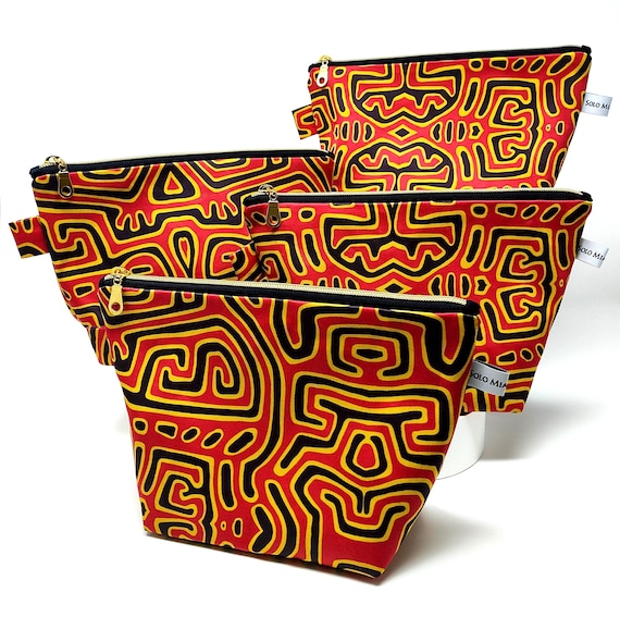 Mola Print Makeup Bag, Lined