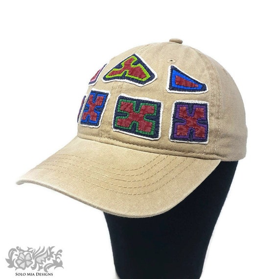 Upcycled Mola Appliques Khaki Women's Baseball Cap
