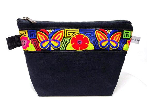 Butterfly Mola Ribbon Makeup Bag
