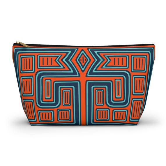 Geometric Mola Pattern Accessory Pouch | Panama Cosmetic Bag