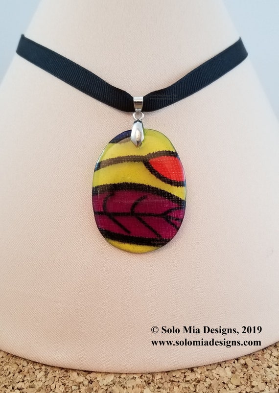 Paruma Fabric and Resin Choker