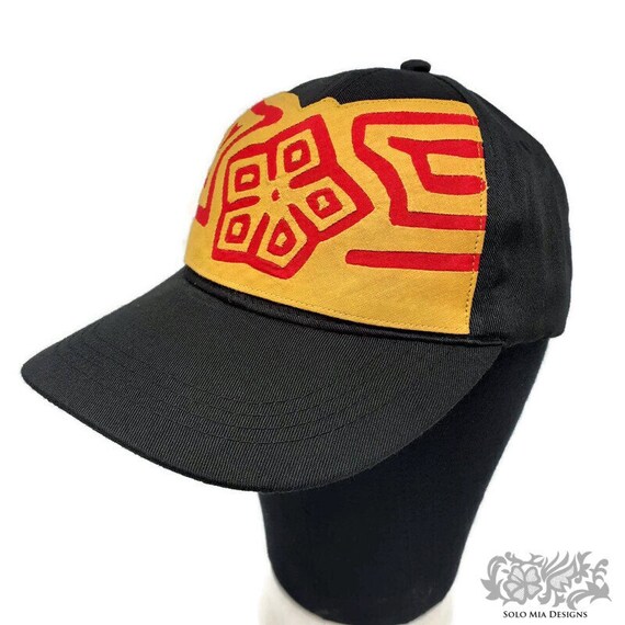 Upcycled Mola Black Women's Baseball Cap