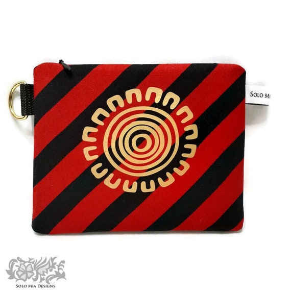 Striped Jersey and Denim Coin Purse