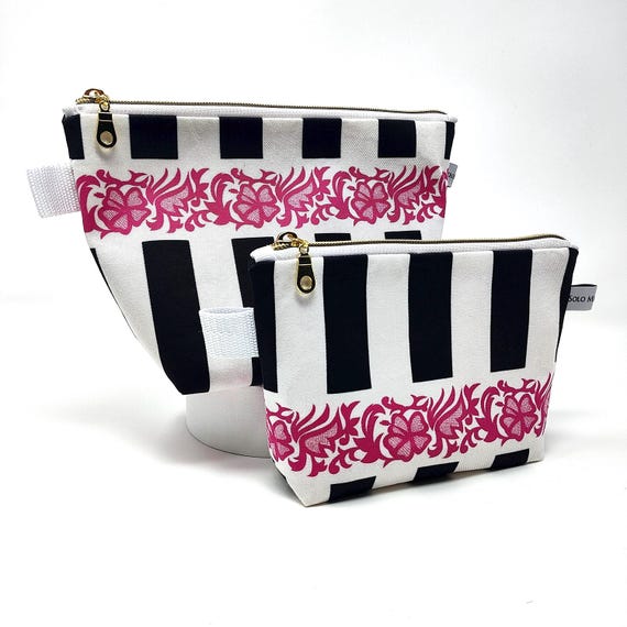 Pollera Print Set of 2 Zippered Makeup Bags, Lined