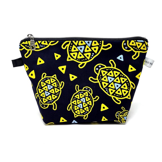 Saburete Cotton Fabric Makeup Bag, Lined