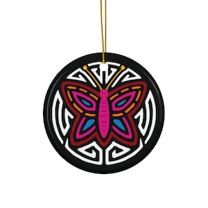 Ceramic Butterfly Ornament, Colorful Butterfly Decoration, Holiday Gift, Home Decor, Seasonal Ornament, Eco-Friendly Gift