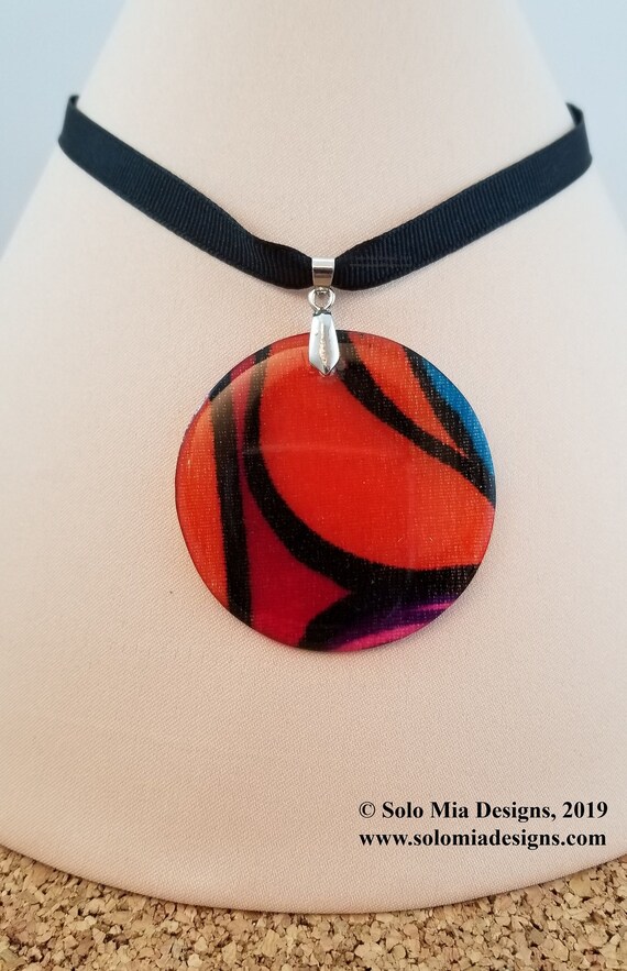 Paruma Fabric and Resin Choker