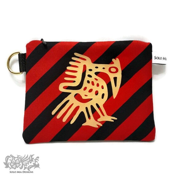 Striped Jersey and Denim Coin Purse