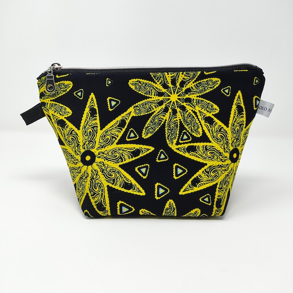 Saburete Cotton Fabric Makeup Bag, Lined