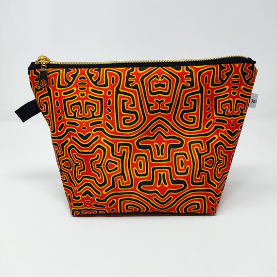 Mola Print Makeup Bag, Lined