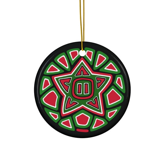 Festive Ceramic Christmas Ornament, Holiday Decor, Personalized Gift