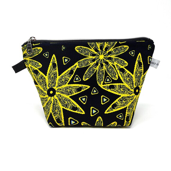 Saburete Cotton Fabric Makeup Bag, Lined
