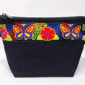 Butterfly Mola Ribbon Makeup Bag