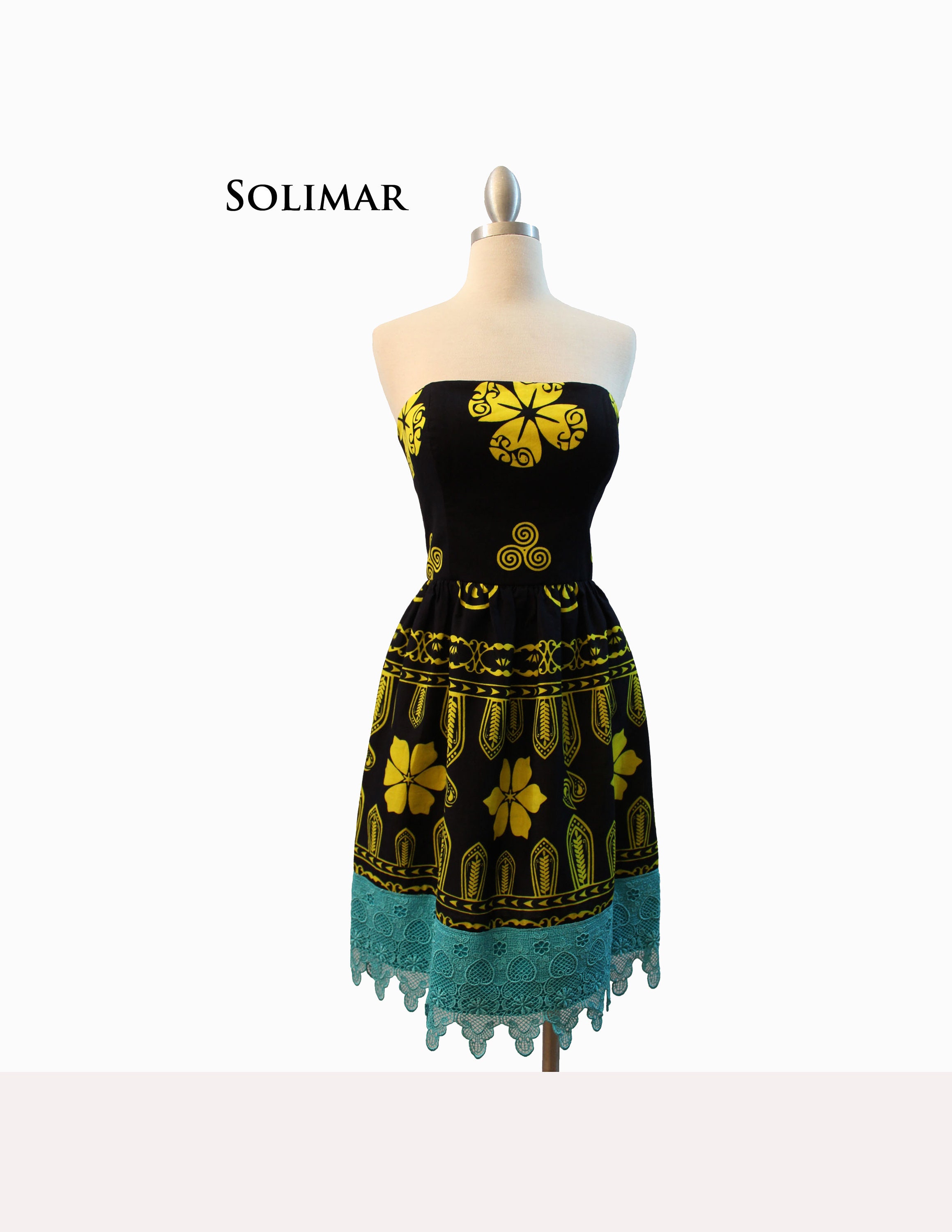 SOLIMAR Vestido de tela saburete sin tirantes amarillo negro - Etsy España SOLIMAR Vestido de tela saburete sin tirantes amarillo negro - Etsy España