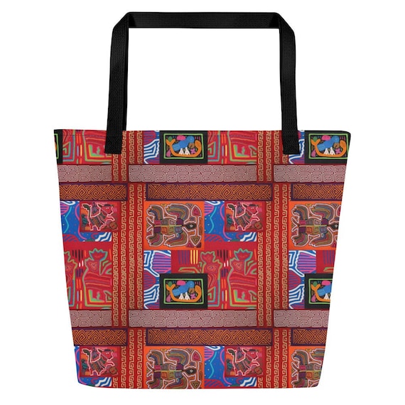 Mola Print Collage Large Tote Bag