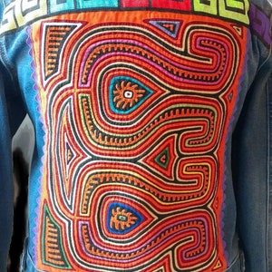 Blue Denim Jacket Embellished With Multicolor Mola and Ric Rac Trim ...