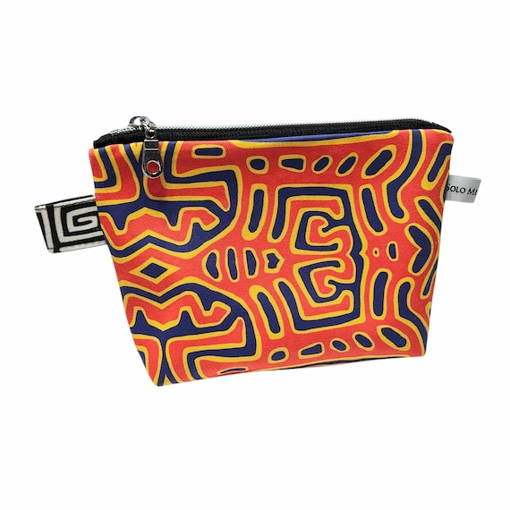 Printed Mola Zippered Bag, Lined