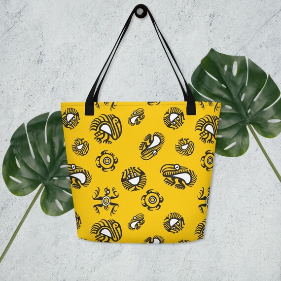 Pre-columbian Art Tote Bag, Yellow