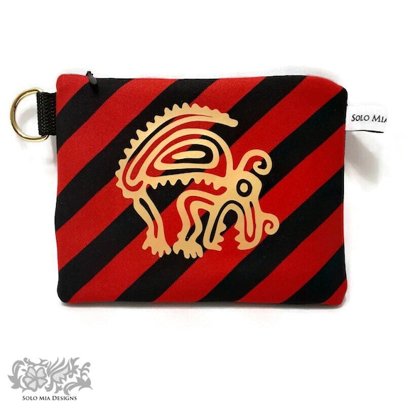 Striped Jersey and Denim Coin Purse