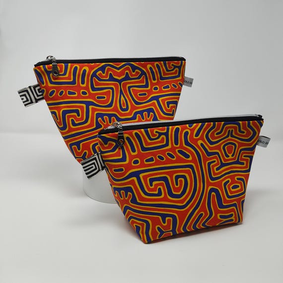 Mola Print Makeup Bag, Lined