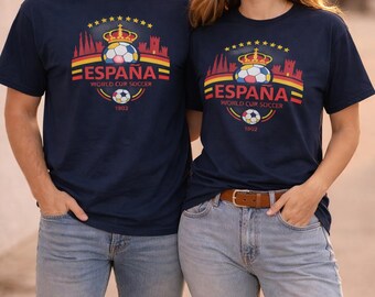 Spanien-Fußball-T-Shirt, Vintage-WM-Shirt Spanien, Fan-T-Shirt Spaniens, Retro-Fußball-T-Shirt mit Grafik, Unisex