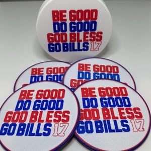 Josh Allen MVP Coasters: Buffalo Bills Fan Gift, Be Good God Bless
