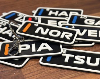 F1 Driver Keychain | Personalized Carbon Fiber Look Racing Gift