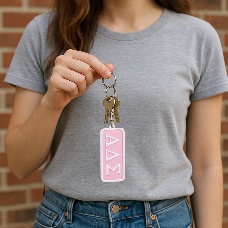 Personalized Greek Letter Keychain Bag Charm Lanyard Clip, Personalized Sorority Gift Fraternity Gift, Greek Life Big Little Bid Day Accessory