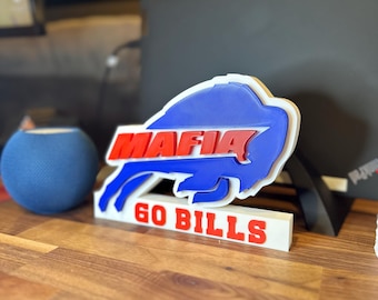 Bills Mafia Sign Desk Shelf | Office Decor for Buffalo Bills Fans | Multiple Sizes | Go Bills 2025 Season Gift Idea