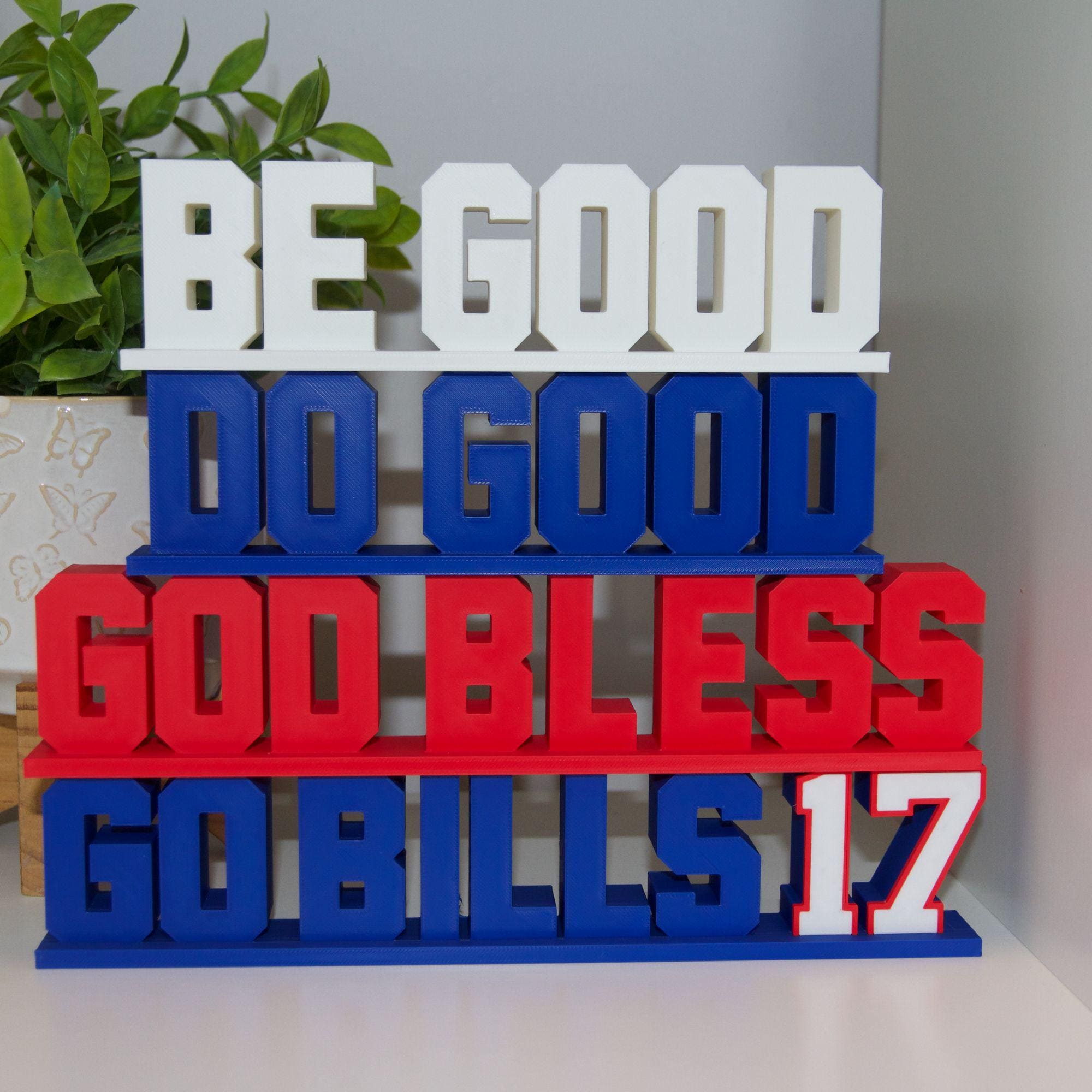 Josh Allen MVP Stackable Sign - Be Good Do Good God Bless Go Bills! Magnets hold the sign in place! Great Gift Idea for Bills Fans 716 Day