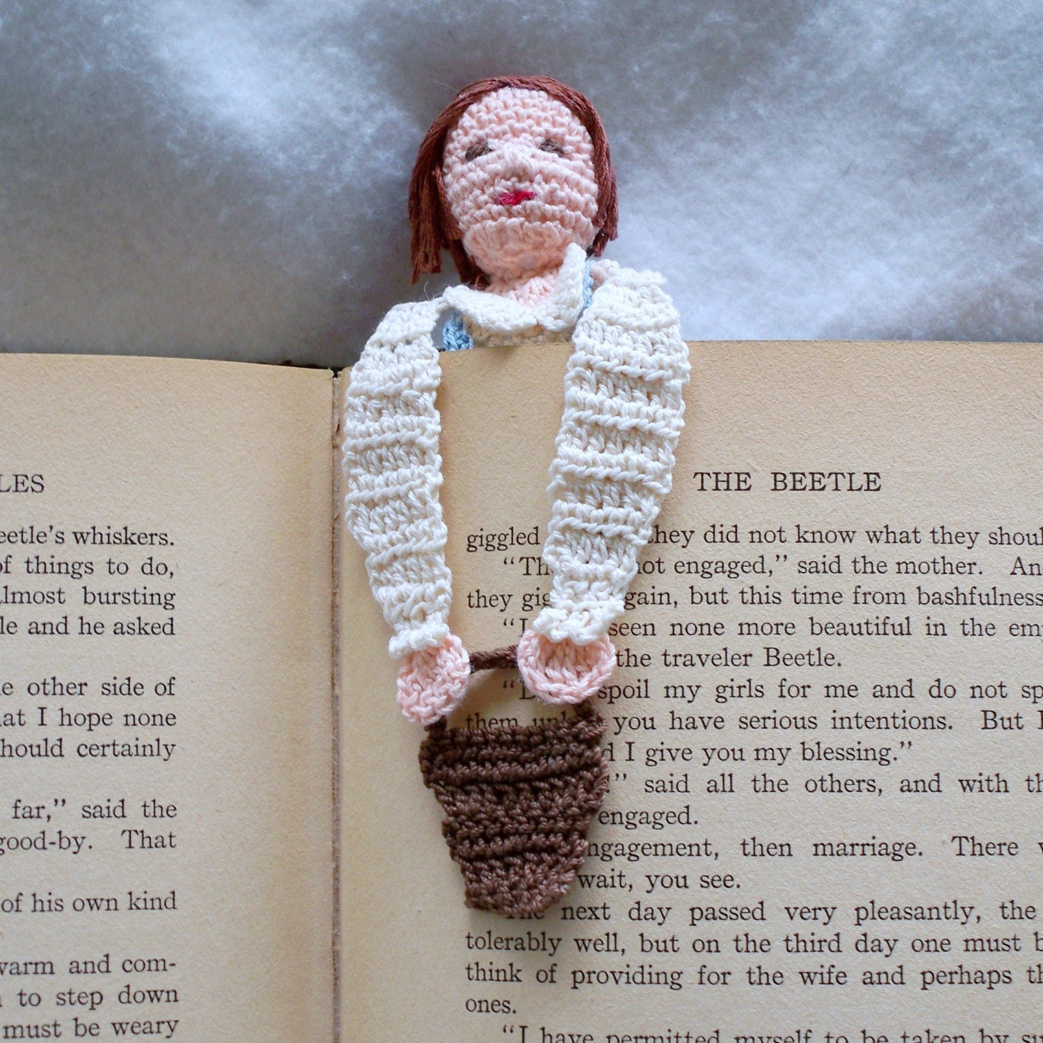 Bookmarks Rhyms Crochet Bookmark DIY Pattern, Jack With Pail, Nursery Rhymes Ornament ...