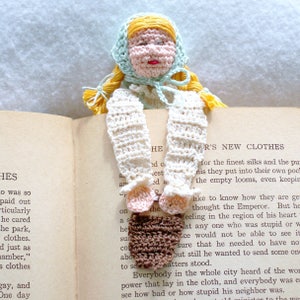 Jack and Jill, Jill with pail crochet bookmark DIY, thread crochet bookmark instructions, unique bookmark pattern, stocking stuffer diy, image 5