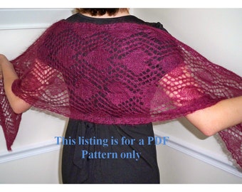 knit wrap pattern, valentine hearts knit, wedding pattern, bridesmaid shawl instruction, bride wrap diy, lace knit pdf, lace heart shawl diy
