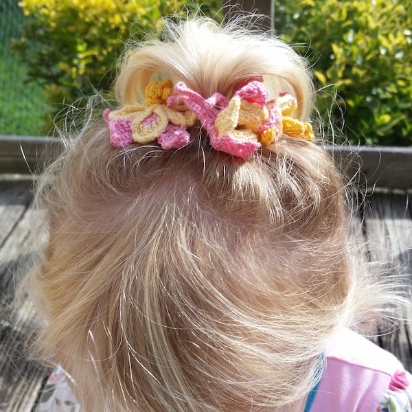 baby columbine headband/barrettes crochet pattern, DIY thread crochet barrettes, headband pdf, baby hair clips diy, girls headband pattern