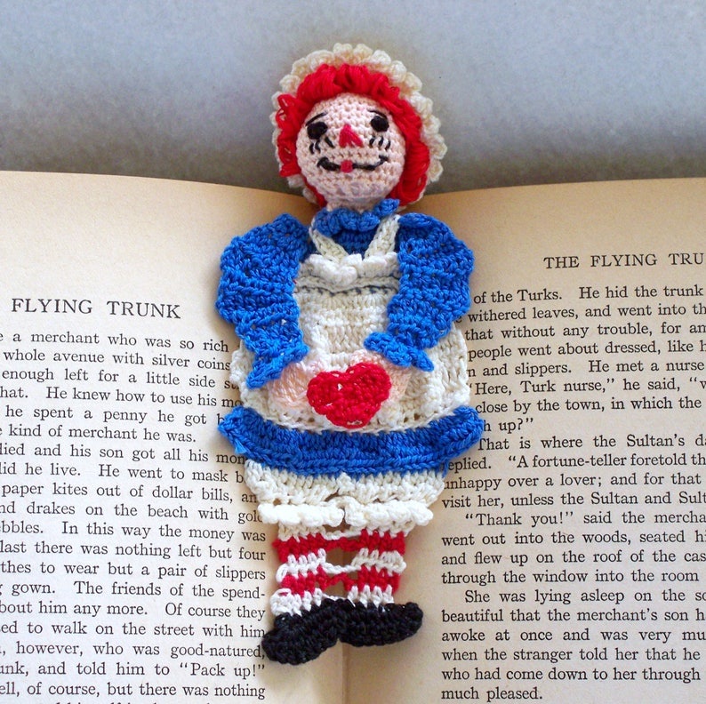 Raggedy Ann and Andy Crochet Bookmark Pattern Set, Raggedy Ann and Andy ...