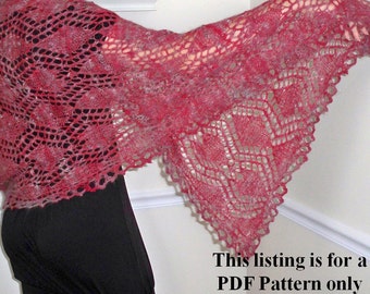 knit wrap pattern hearts and diamonds, knit shawl diy, lace knit instructions, womens knit wrap shawl pattern, plus size knit pattern