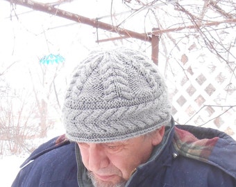 cable hat or headband knitting pattern, beanie cable knit instructions, unisex adult knit headband & hat DIY, fisherman cable knit pattern