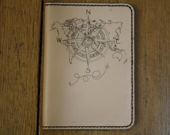 Full-grain leather passport holder