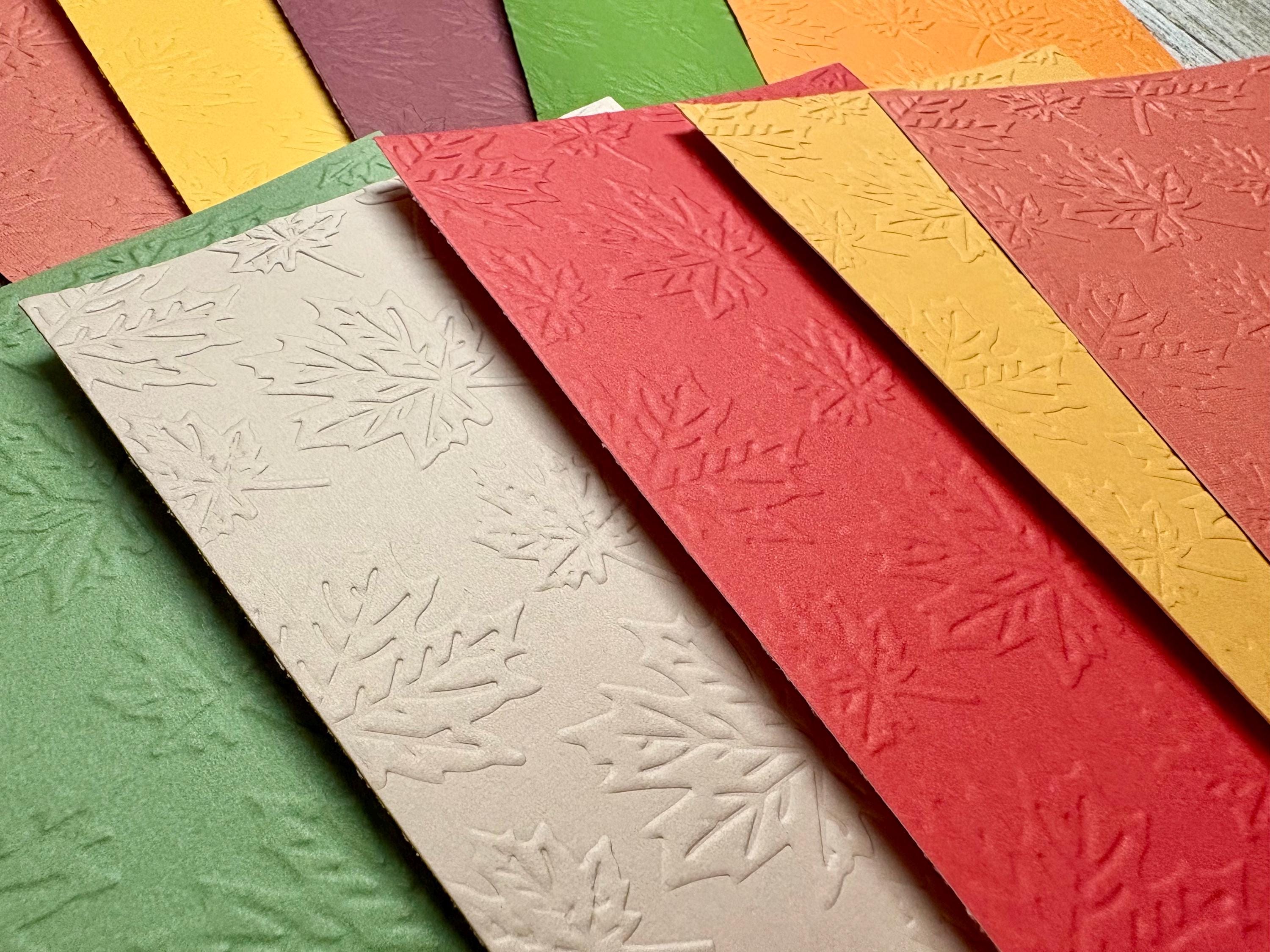 Fall Texture Card Set of 10 Fall Leaf Embossed Textured Cardstock! 3D Leaves Paper ...