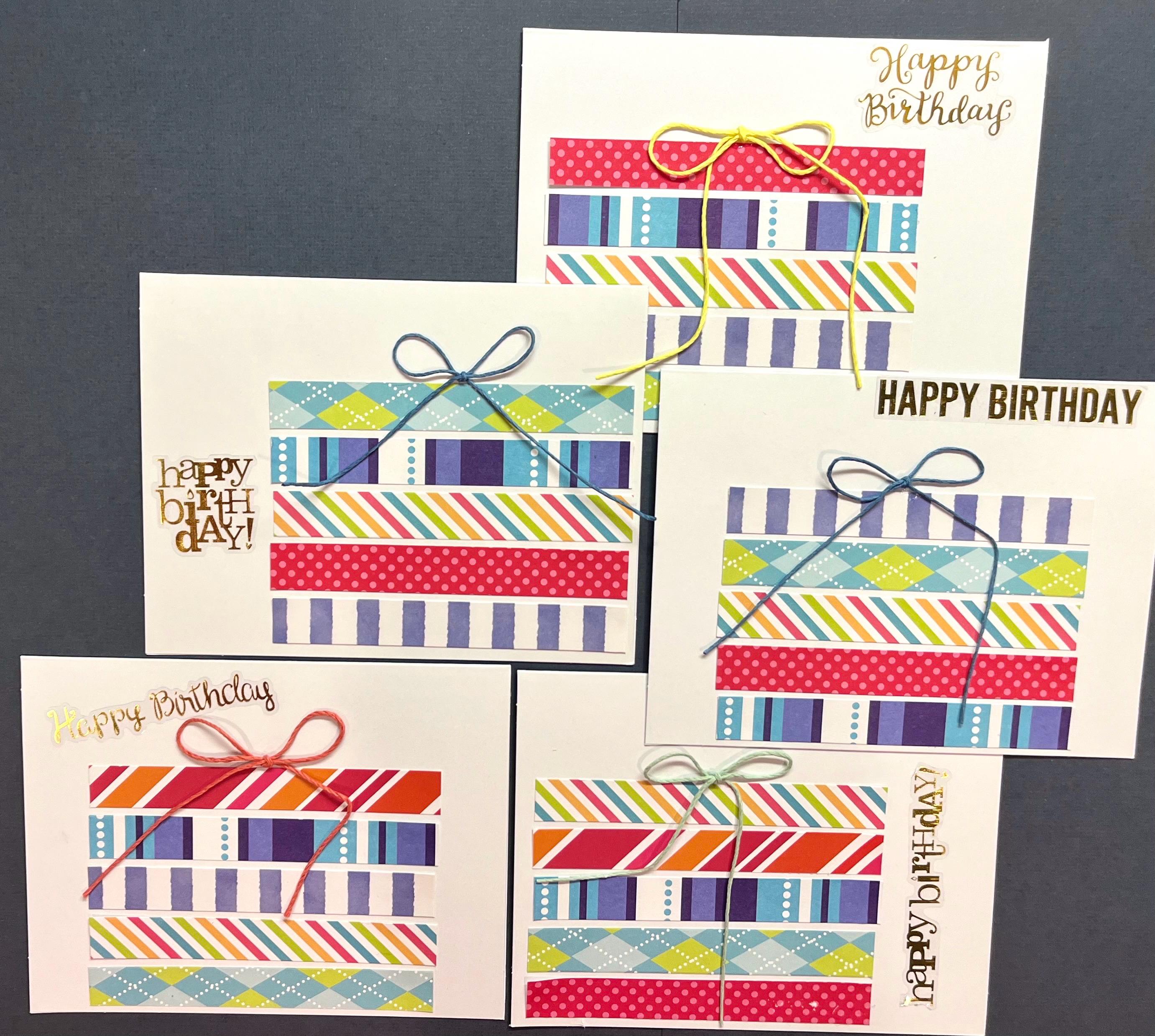 Happy Birthday Notecards, Blank Birthday, Set of 5 Blank Folded Cards ...