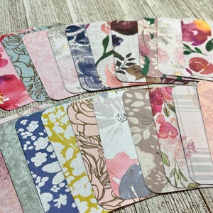 FREE SHIP! 20 Journaling Cards, Panel Cards, Scrapbooking Paper, Pocket Pages, Assorted Floral Patterns, Project Life, 3x4, Travel Notebooks