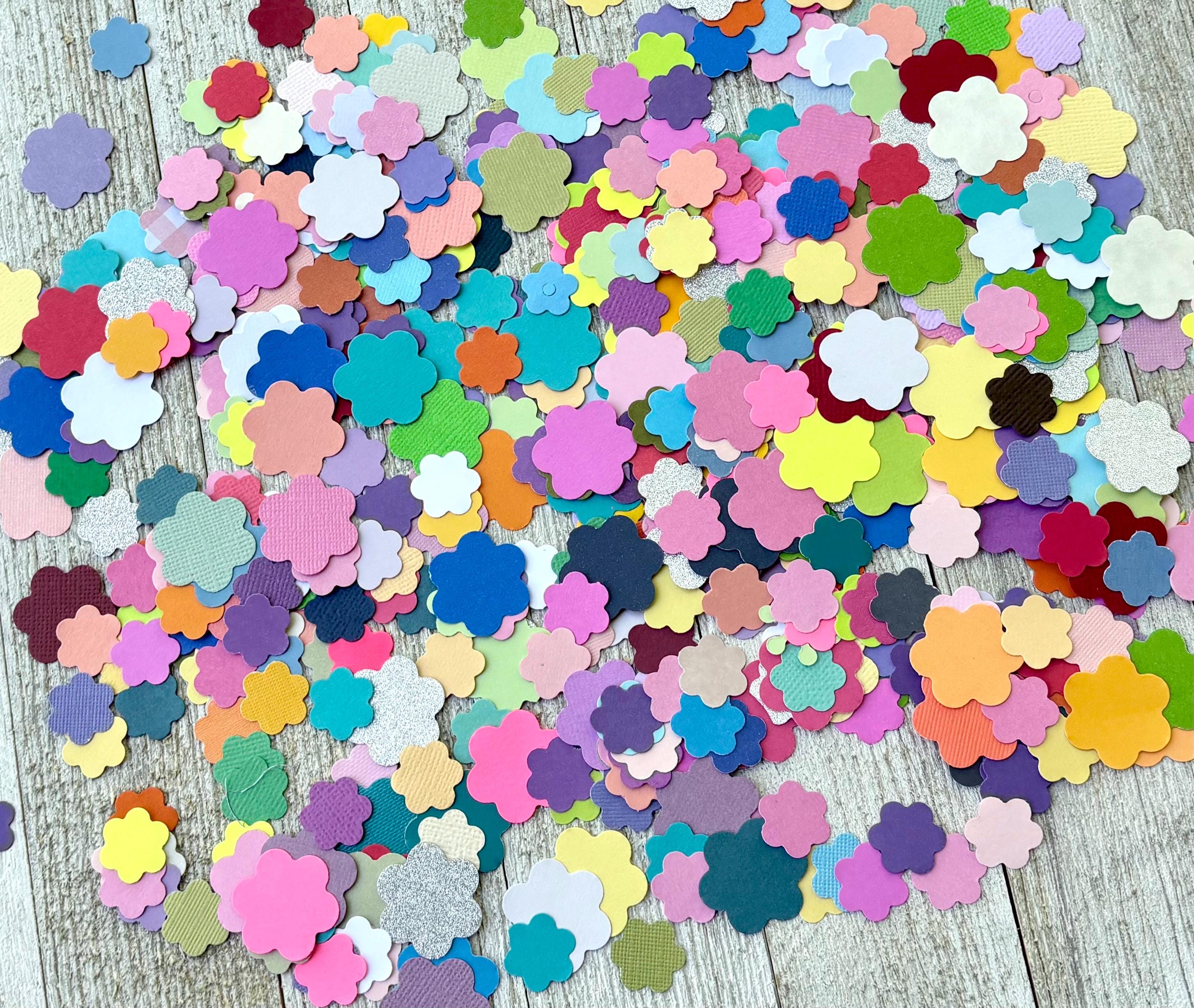 FREE SHIPPING! 100 Die Cut Flowers / Variety Crafting Embellishments / Cardstock Cut Outs / Scrapbooking Cards Journaling / Floral Cut Outs