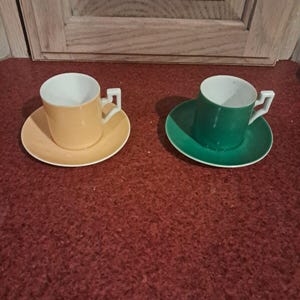 Vintage RFK Czechoslovakia Porcelain Demitasse Cup/Saucer Sets.