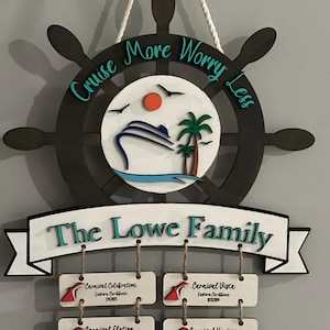 Cruise More Worry Less! | Customizable Cruise Door Sign & Tags | Nautical Home Decor | Cruise Door Decoration |  Avid Cruisers Perfect Gift
