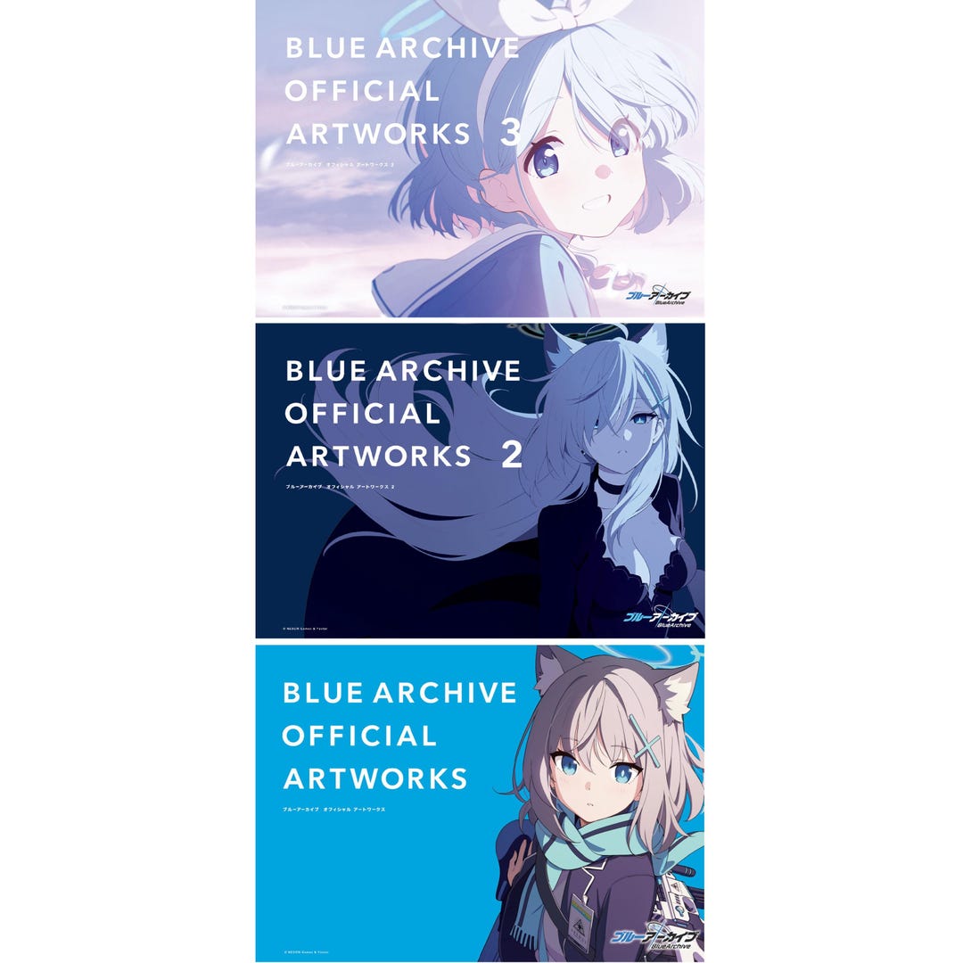BLUE ARCHIVE OFFICIAL ARTWORKS 3冊セット+おまけ Artbook Blue Archive Official Artworks 3 | YattaJapan